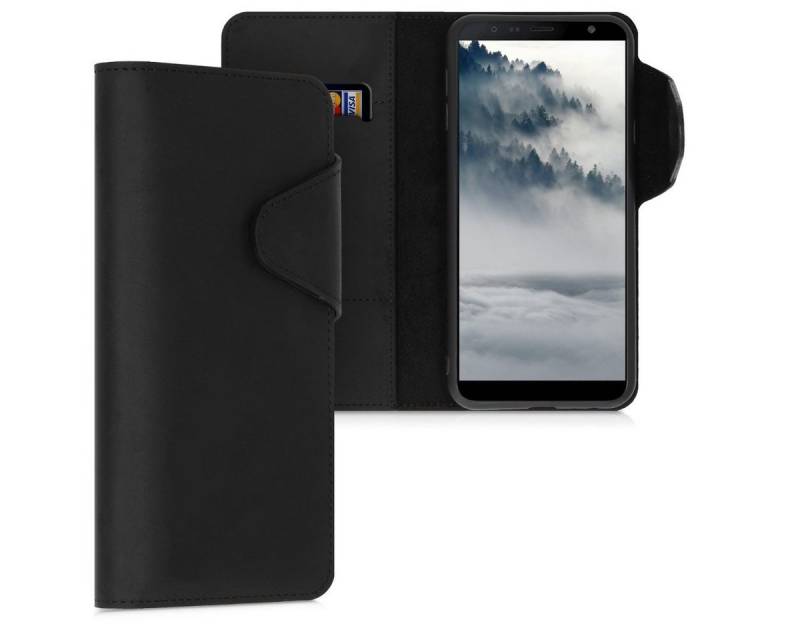 kalibri Handyhülle Hülle für Samsung Galaxy J4+ / J4 Plus DUOS, Leder Handyhülle Handy Case Cover - Schutzhülle Lederhülle von kalibri