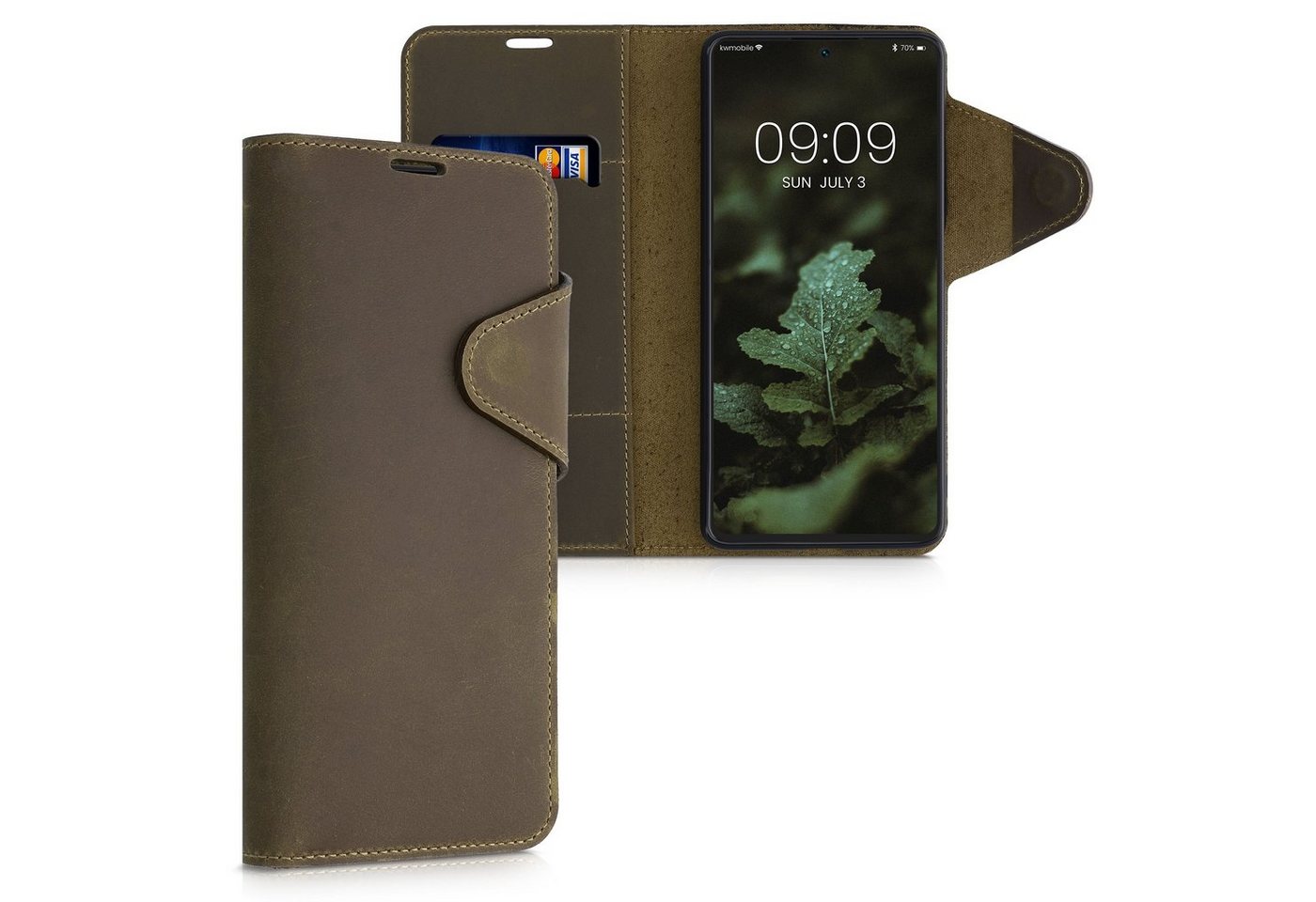 kalibri Handyhülle Hülle für Xiaomi 11T / 11T Pro, Leder Handyhülle Handy Case Cover - Schutzhülle Lederhülle von kalibri