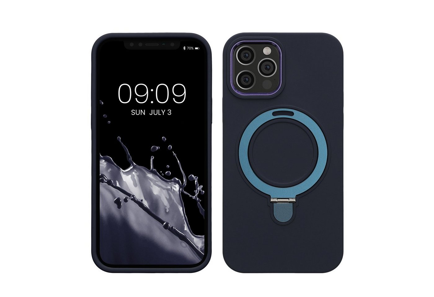 kalibri Handyhülle Silikon Hülle für Apple iPhone 12 Pro -, Case kompatibel mit MagSafe - Cover mit Stand Fingerhalter von kalibri