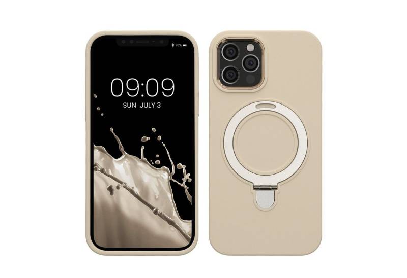 kalibri Handyhülle Silikon Hülle für Apple iPhone 12 Pro -, Case kompatibel mit MagSafe - Cover mit Stand Fingerhalter von kalibri