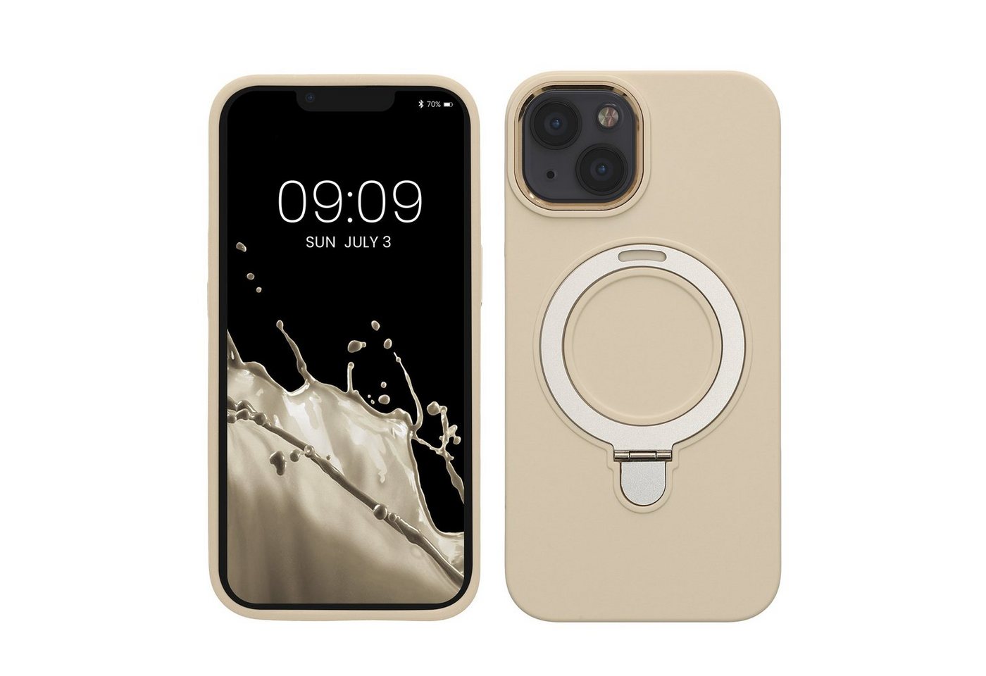 kalibri Handyhülle Silikon Hülle für Apple iPhone 13 / iPhone 14 -, Case kompatibel mit MagSafe - Cover mit Stand Fingerhalter kalibri Handyhülle Silikon Hülle für Apple iPhone 13 / iPhone 14 -, Case kompatibel mit MagSafe - Cover mit Stand Fingerhalter von kalibri