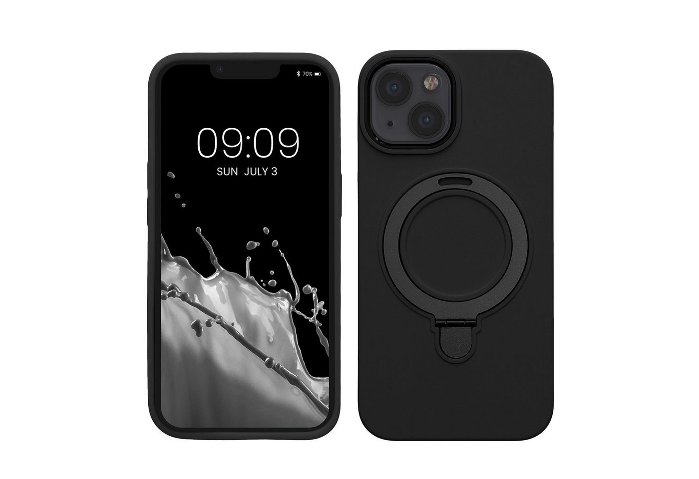 kalibri Handyhülle Silikon Hülle für Apple iPhone 13 / iPhone 14 -, Case kompatibel mit MagSafe - Cover mit Stand Fingerhalter von kalibri