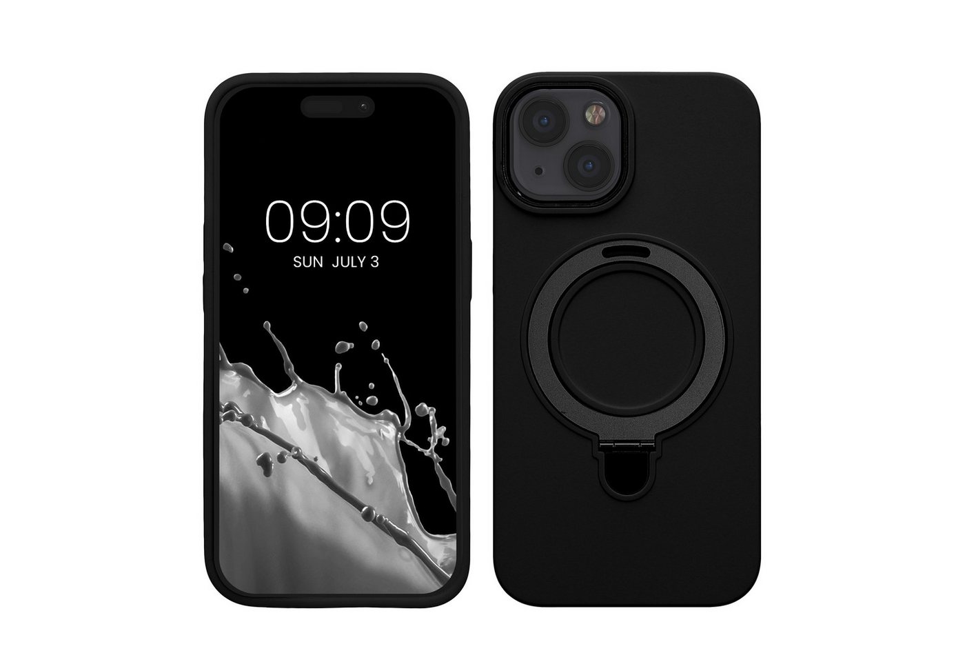 kalibri Handyhülle Silikon Hülle für Apple iPhone 15 -, Case kompatibel mit MagSafe - Cover mit Stand Fingerhalter von kalibri