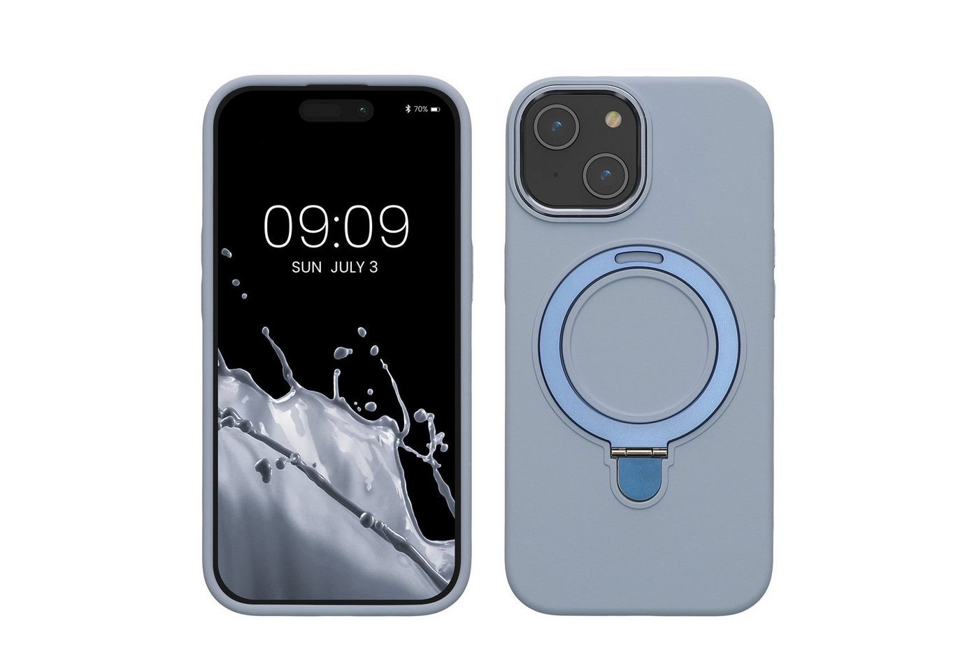 kalibri Handyhülle Silikon Hülle für Apple iPhone 15 -, Case kompatibel mit MagSafe - Cover mit Stand Fingerhalter von kalibri
