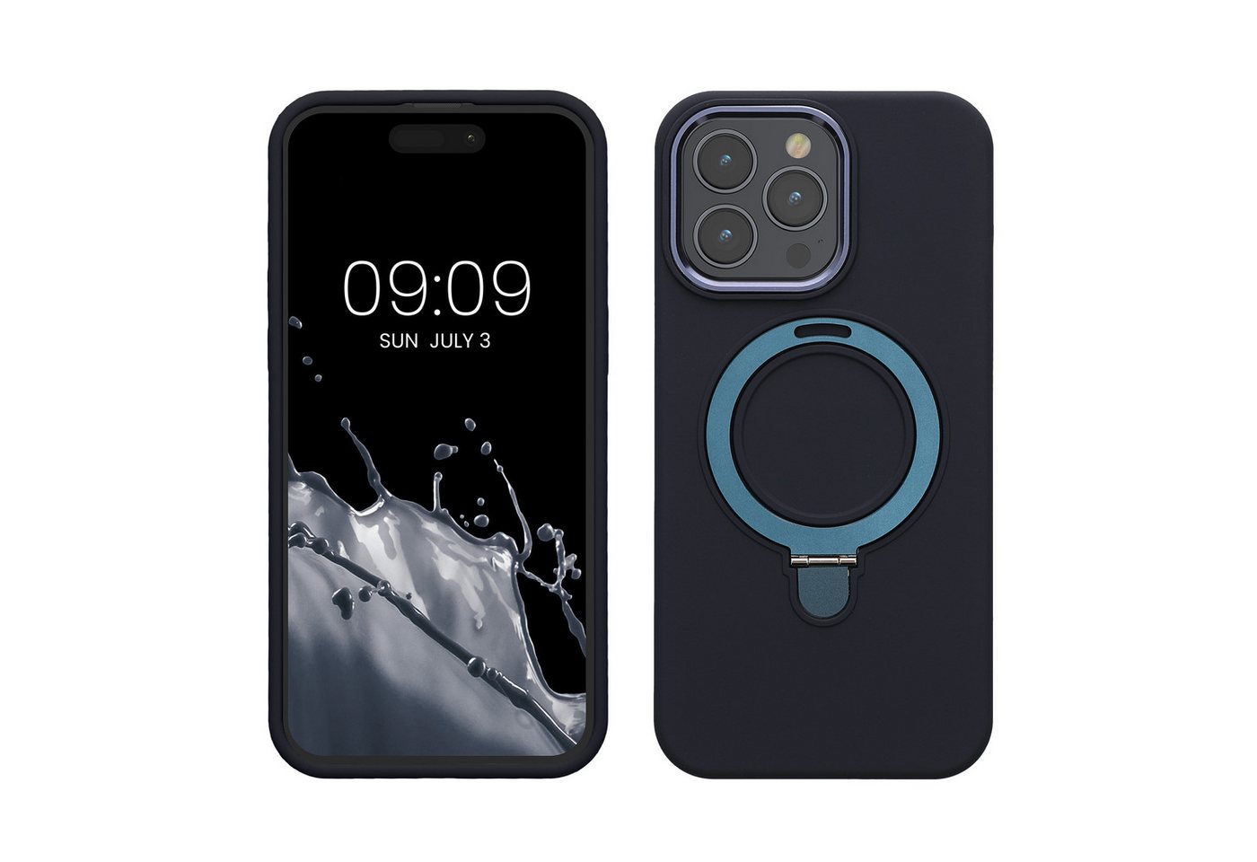 kalibri Handyhülle Silikon Hülle für Apple iPhone 15 Pro Max -, Case kompatibel mit MagSafe - Cover mit Stand Fingerhalter von kalibri