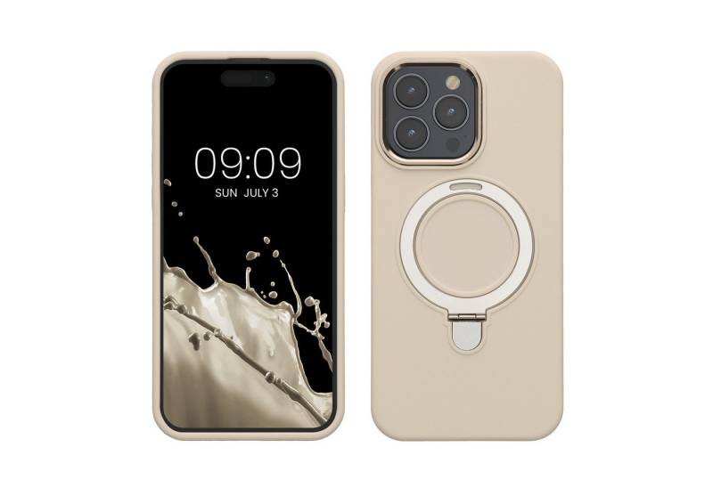 kalibri Handyhülle Silikon Hülle für Apple iPhone 15 Pro Max -, Case kompatibel mit MagSafe - Cover mit Stand Fingerhalter von kalibri