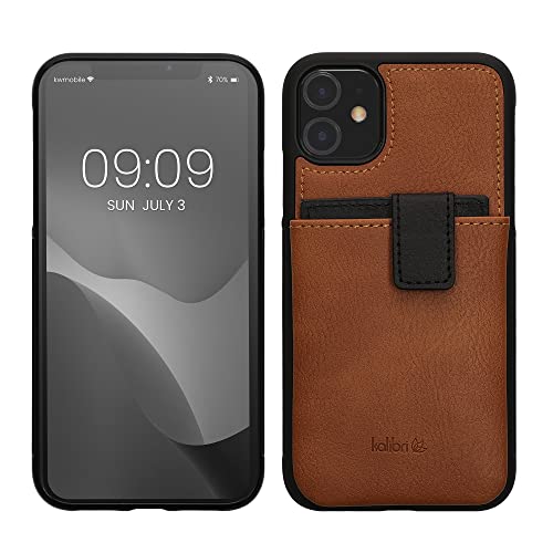 kalibri Hülle kompatibel mit Apple iPhone 11 - Handyhülle Handy Cover - Kunstleder Case mit Kartenfach abnehmbar - Braun Schwarz kalibri Hülle kompatibel mit Apple iPhone 11 - Handyhülle Handy Cover - Kunstleder Case mit Kartenfach abnehmbar - Braun Schwarz von kalibri