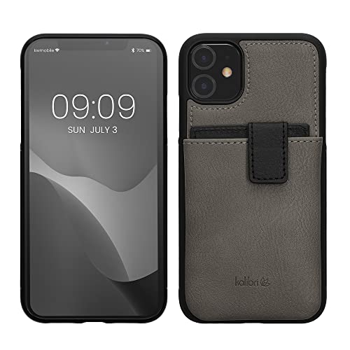 kalibri Hülle kompatibel mit Apple iPhone 11 - Handyhülle Handy Cover - Kunstleder Case mit Kartenfach abnehmbar - Grau Schwarz kalibri Hülle kompatibel mit Apple iPhone 11 - Handyhülle Handy Cover - Kunstleder Case mit Kartenfach abnehmbar - Grau Schwarz von kalibri