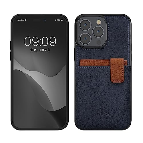 kalibri Hülle kompatibel mit Apple iPhone 14 Pro Max - Handyhülle Handy Cover - Kunstleder Case mit Kartenfach abnehmbar - Dunkelblau Braun kalibri Hülle kompatibel mit Apple iPhone 14 Pro Max - Handyhülle Handy Cover - Kunstleder Case mit Kartenfach abnehmbar - Dunkelblau Braun von kalibri