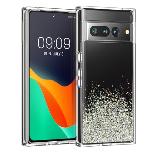 kalibri Hülle kompatibel mit Google Pixel 7 Pro Case - Glitzer Cover - Acryl TPU Schutzhülle - Handyhülle in Silber kalibri Hülle kompatibel mit Google Pixel 7 Pro Case - Glitzer Cover - Acryl TPU Schutzhülle - Handyhülle in Silber von kalibri