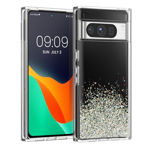 kalibri Hülle kompatibel mit Google Pixel 8 Pro Case - Glitzer Cover - Acryl TPU Schutzhülle - Handyhülle in Silber kalibri Hülle kompatibel mit Google Pixel 8 Pro Case - Glitzer Cover - Acryl TPU Schutzhülle - Handyhülle in Silber von kalibri