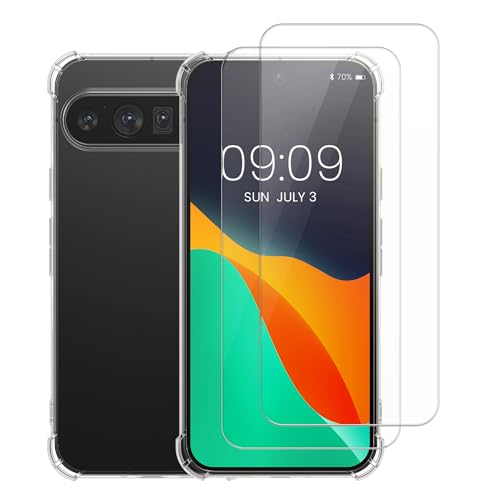 kalibri Hülle kompatibel mit Google Pixel 9 Pro Case - Handyhülle mit 2X Glas Schutz Folie - Cover Handyhülle in Transparent kalibri Hülle kompatibel mit Google Pixel 9 Pro Case - Handyhülle mit 2X Glas Schutz Folie - Cover Handyhülle in Transparent von kalibri