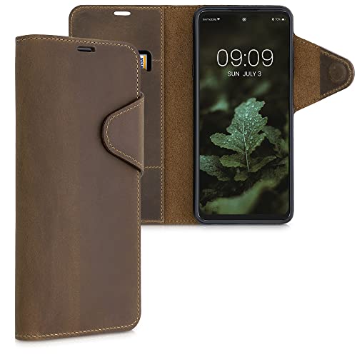 kalibri Hülle kompatibel mit Motorola Edge 20 Lite - Leder Handyhülle Handy Case Cover - Schutzhülle in Braun von kalibri