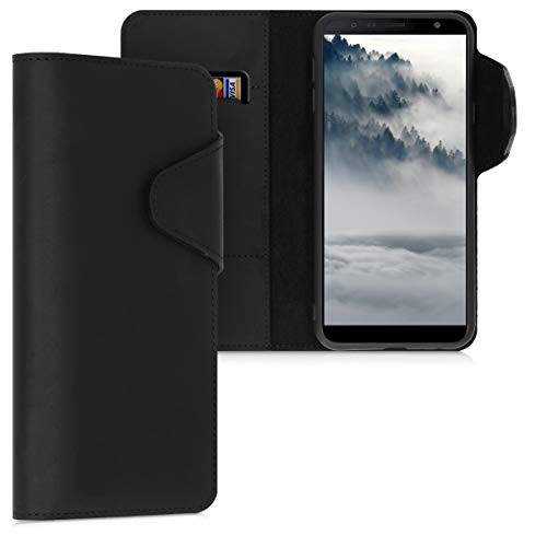 kalibri Hülle kompatibel mit Samsung Galaxy J4+ / J4 Plus DUOS - Leder Handyhülle Handy Case Cover - Schutzhülle in Schwarz von kalibri