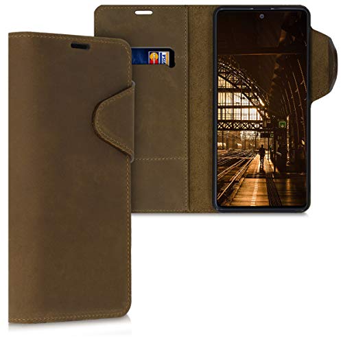 kalibri Hülle kompatibel mit Samsung Galaxy Note 10 Lite - Leder Handyhülle Handy Case Cover - Schutzhülle in Braun von kalibri