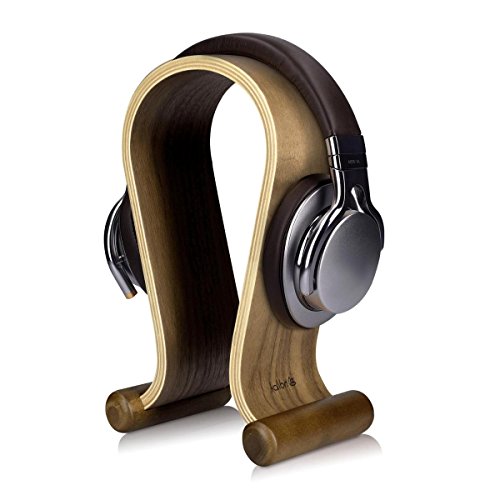 kalibri Kopfhörerhalter Kopfhörerständer Universal aus Holz - Kopfhörer Halter Gaming Headset Halterung - On Ear Headphone Stand - in Walnussholz von kalibri
