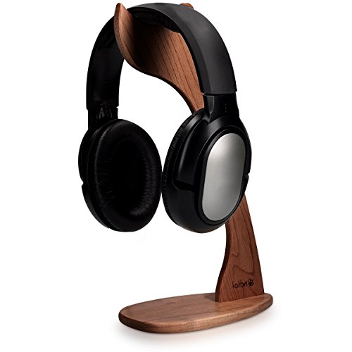 kalibri Kopfhörerhalter Kopfhörerständer Universal aus Holz - Kopfhörer Halter Gaming Headset Halterung - On Ear Headphone Stand - in Walnussholz von kalibri