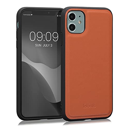 kalibri Leder Hülle kompatibel mit Apple iPhone 11 - Handyhülle Cover - Handy Hardcover Schutzhülle Bumper Orange von kalibri