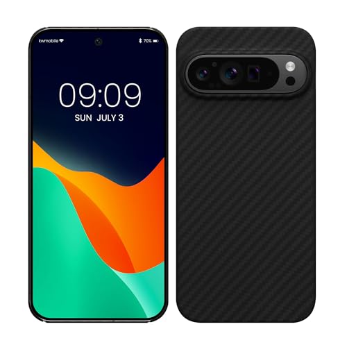 kalibri Schutzhülle kompatibel mit Google Pixel 9 Pro - Hülle Aramid - Handy Cover Case Handyhülle Schwarz matt von kalibri
