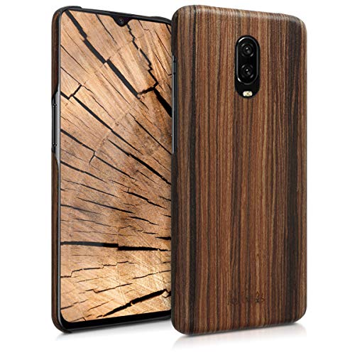 kalibri Schutzhülle kompatibel mit OnePlus 6T - Hülle Handy Holz - Slim Case Handyhülle Braun von kalibri