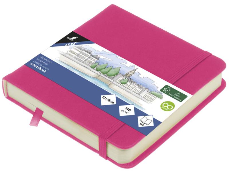 kangaro Skizzenbuch, 80 Blatt, 120 x 120 mm, hot pink von kangaro