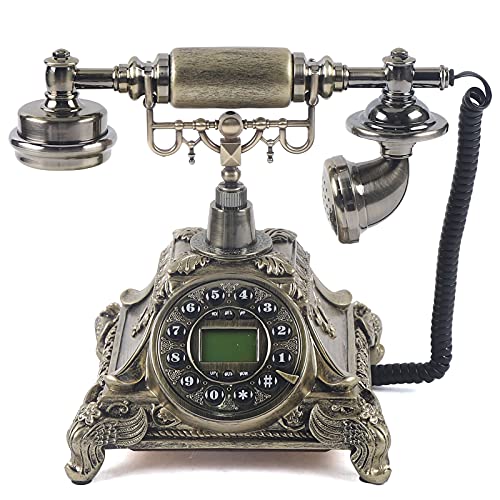 Retro Festnetztelefon Wählscheibe Telefon Festnetz Weinlese Drehtelefon Harz Nostalgie Tischdeko für Wohnzimmer, Schlafzimmer, Hotel von kangten