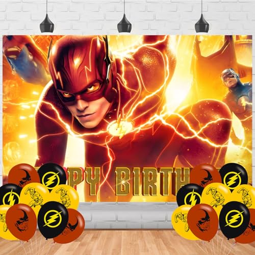Flash Hero Hintergrund 12,7 x 7,6 cm Vinyl Hero Man Geburtstag Party Supplies Fotografie Hintergrund Bild Fotoshooting Kuchen Tischdekoration Banner Shooting Drapes Poster von karg