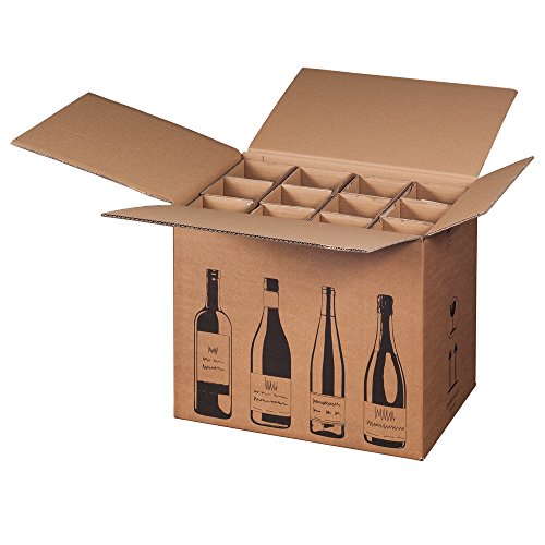 5x Flaschenversandkarton Weinkarton für 12 Weinflaschen (PTZ Zertifikat - DHL/UPS) von karton-billiger