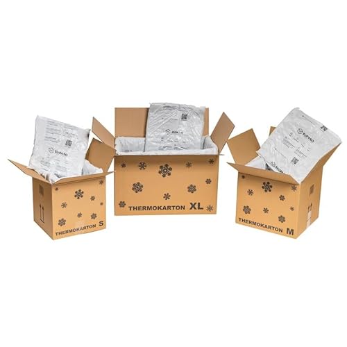 karton-billiger | Thermokarton Thermokartons Öko Thermobox Tiefkühlversand Lebensmittelversand Thermoverpackung inkl. Inlay | 100% recyclingfähig | 3 Größen (71 Liter - 580x350x350mm, 15) von karton-billiger