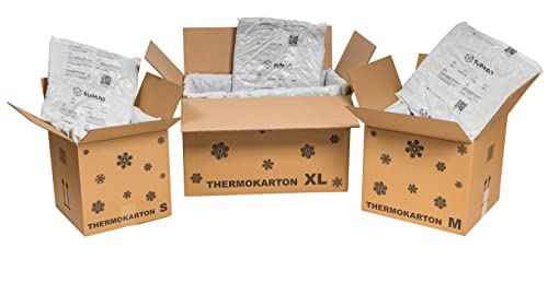 karton-billiger | Thermokartons Öko Thermobox Thermokarton Tiefkühlversand Lebensmittelversand Thermoverpackung inkl. Inlay | 100% recyclingfähig | 3 Größen (24 Liter - 290x290x290mm, 5) von karton-billiger