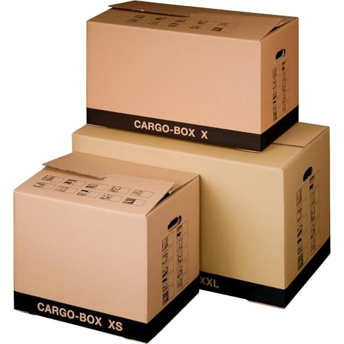 karton-billiger | Umzugskarton Umzugskiste Bücherkarton Faltkarton 1-2-wellig extra stabil | 10 Größen (Basic - X -637 x 340 x 360mm, 20) von karton-billiger