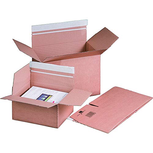 karton-billiger Versandkarton Versandschachtel mit Automatikboden, Selbstklebestreifen und Aufreißfaden - Höhenvariabel, in 15 Größen, 10Stück (213 x 153 x 109mm) von karton-billiger