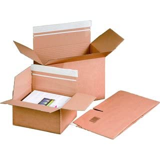 karton-billiger | Versandkarton mit Automatikboden Faltschachtel Versandschachtel Selbstklebend, braun, versch. Größen (260x190x90mm, 50) von karton-billiger