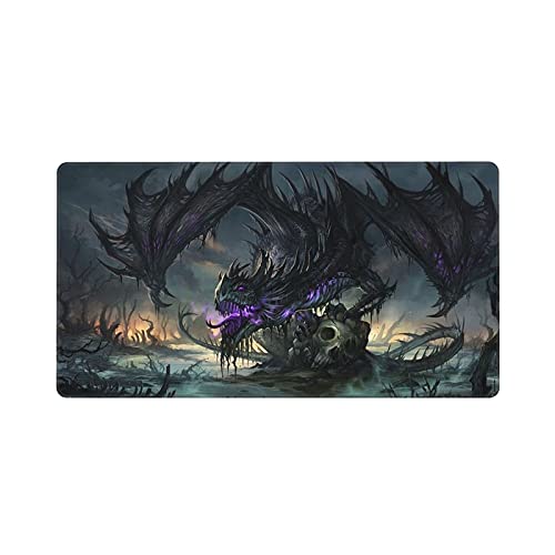 Großes schwarzes Gaming-Mauspad mit genähtem Rand, Fantasy-Drachen-Motiv, rutschfeste Gummiunterseite, Schreibtischunterlage für Computer, Laptop, kabelloses Büro, Heimspiel, 39,5 x 74,1 cm Großes schwarzes Gaming-Mauspad mit genähtem Rand, Fantasy-Drachen-Motiv, rutschfeste Gummiunterseite, Schreibtischunterlage für Computer, Laptop, kabelloses Büro, Heimspiel, 39,5 x 74,1 cm von kasdfms
