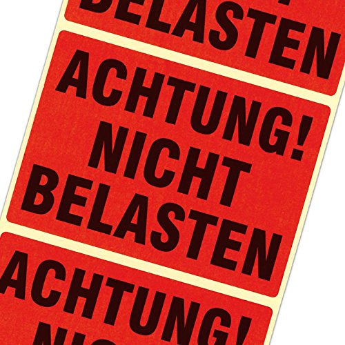 10 Etiketten/Versandetiketten "Achtung nicht belasten" Haftpapier 105 x 72 mm leuchtend rot von kaufdeinschild