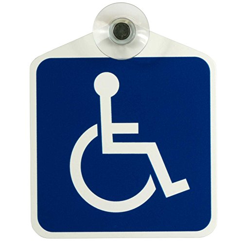 Schild, Autoschild Rollstuhl/Rollstuhlfahrer/Behindertentransport" mit Saugnapf, 1,1mm wetterfestes Material 100 x 120 mm groß von kaufdeinschild