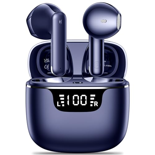 Bluetooth Kopfhörer, Kopfhörer Kabellos Bluetooth 5.3 In Ear HiFi Stereoklang, 42H Kabellose Kopfhörer con LED Anzeige Ladekoffer, Ohrhörer ENC Noise Cancelling, IPX6 Wasserdicht Earbuds Touch Control von kauguo