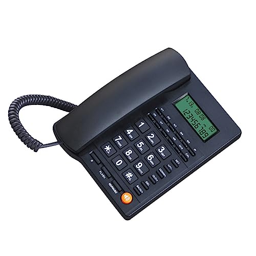 kawehiop Schnurgebundenes Desktop Festnetztelefon mit Tastatur, kabelgebundene Telefone, einstellbare Helligkeit, Anrufer ID, Festnetztelefon, Heimbüro von kawehiop