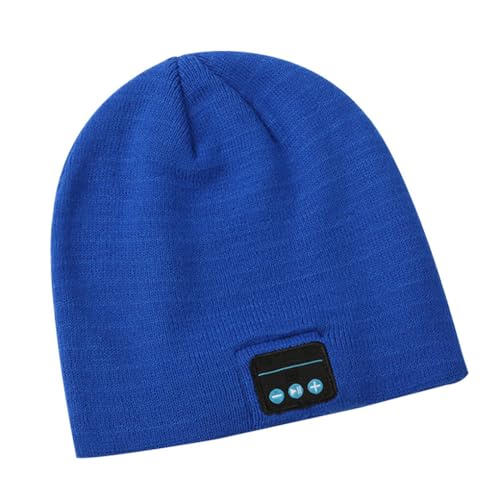 kawehiop Winter Mütze für kabellose Bluetooth Kopfhörer, warm, stilvoll und kabellos, Headset für Outdoor Aktivitäten, warm und stilvoll, einzigartig, Blau, 22 * 22.5cm von kawehiop