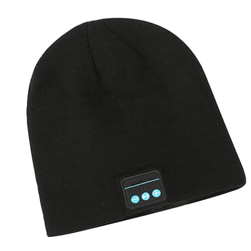 kawehiop Winter Mütze für kabellose Bluetooth Kopfhörer, warm, stilvoll und kabellos, Headset für Outdoor Aktivitäten, warm und stilvoll, einzigartig, Schwarz, 22 * 22.5cm von kawehiop