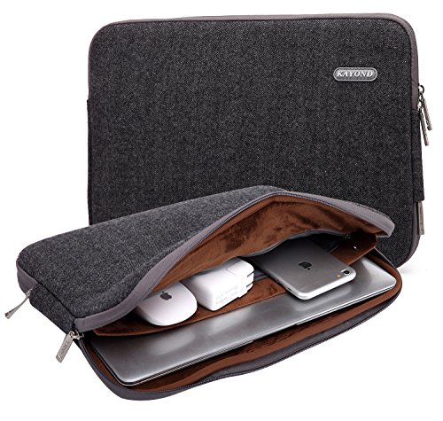 Kayond Laptop-Tasche, wasserfest, mit Fischgrätenmuster, 27,9 – 43,2 cm Schwarz  13-13.3 inch von kayond