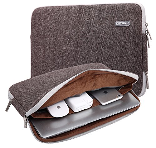 Kayond Laptop-Tasche, wasserfest, mit Fischgrätenmuster, 27,9 – 43,2 cm grau 14-14.1 Inch von kayond