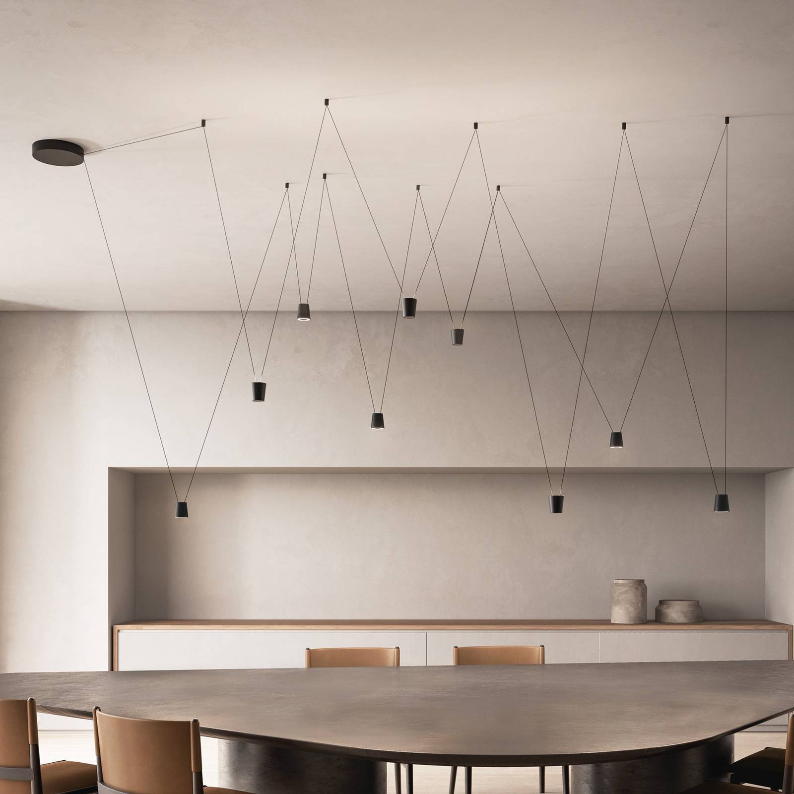 kdln LED-Designer-Hängelampe Sling, 2.700 K, 1-fl., schwarz kdln LED-Designer-Hängelampe Sling, 2.700 K, 1-fl., schwarz von kdln