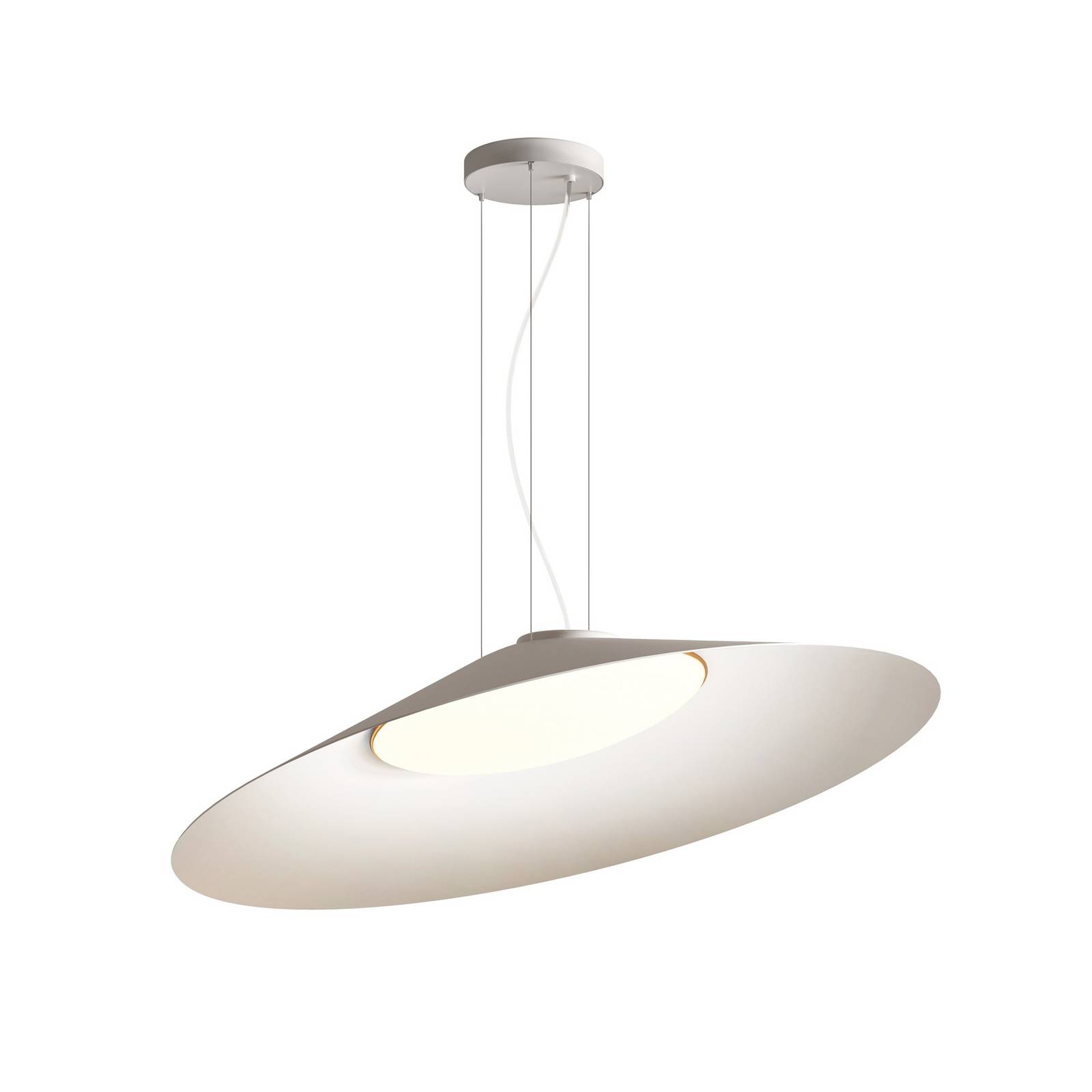 kdln LED-Hängelampe Kate, weiß, 2.700 K, Ø 90 cm, Metall kdln LED-Hängelampe Kate, weiß, 2.700 K, Ø 90 cm, Metall von kdln