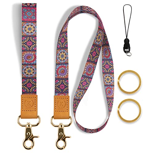 Schlüsselband für Schlüssel, stylisches Hals- und Handgelenk-Schlüsselband-Set – für Ausweishalter, Schlüsselanhänger, Geldbörse 8-in-1 Verwendungszwecke, ultraweich, strapazierfähiges Polyester Schlüsselband für Schlüssel, stylisches Hals- und Handgelenk-Schlüsselband-Set – für Ausweishalter, Schlüsselanhänger, Geldbörse 8-in-1 Verwendungszwecke, ultraweich, strapazierfähiges Polyester von kdracoip
