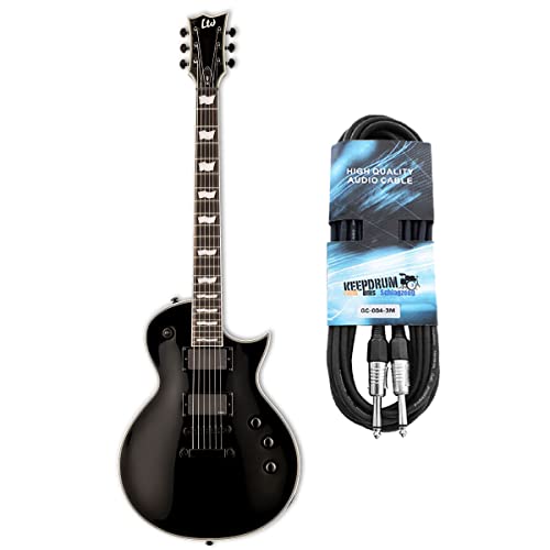 ESP LTD EC-401BK E-Gitarre Schwarz + keepdrum Mono Klinken-Kabel ESP LTD EC-401BK E-Gitarre Schwarz + keepdrum Mono Klinken-Kabel von keepdrum