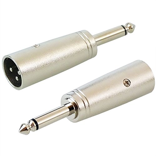 KEEPDRUM ADA008 XLR-Adapter XLR-m zu 6,3mm Klicke-Stecker 2 Stück von keepdrum