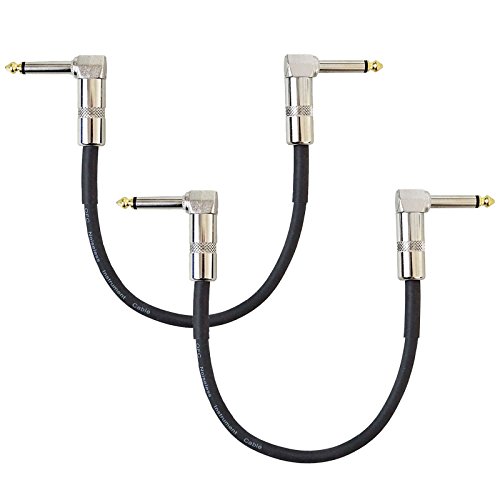 KEEPDRUM GC028 Patch-Kabel 6.3mm Klinke Winkelstecker 30cm 2 Stück von keepdrum