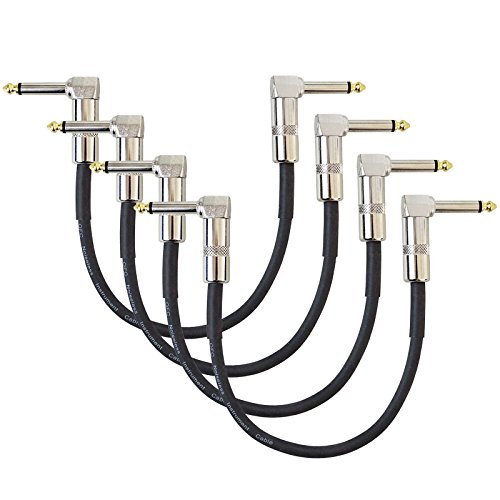 KEEPDRUM GC028 Patch-Kabel 6.3mm Klinke Winkelstecker 60cm 4 Stück von keepdrum