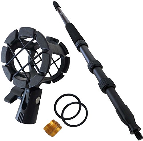 KEEPDRUM MPB01 Boompole PRO 3m Tonangel + PCMH1 Mikrofon-Spinne elastische Halterung Shockmount von keepdrum